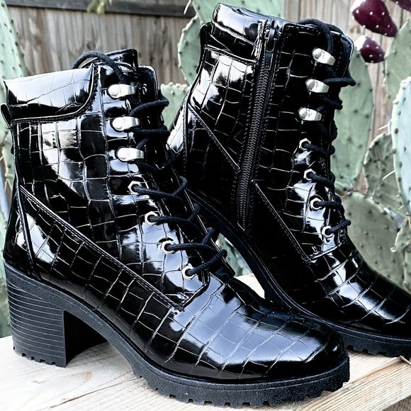 Shoes - Croco Booties